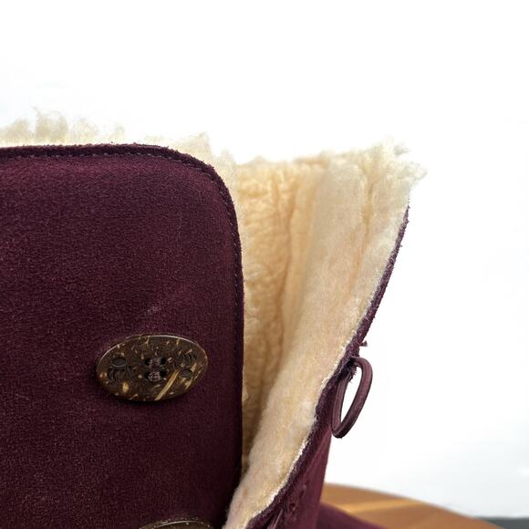 BEARPAW Lori Youth Girls Suede Pull On Boots US Size 5 Berry Purple Boot Snow - Picture 13 of 16